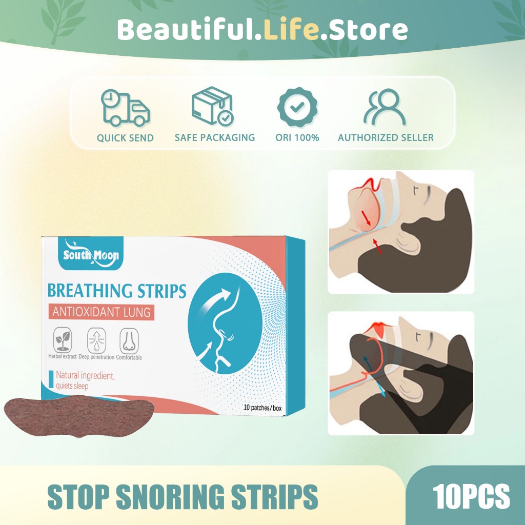 WEST&MONTH 【100%ORI/Beli 3 Gratis 2】 Stop Snoring Strips 10pcs Prevent Snoring Strips Nasal Dilation
