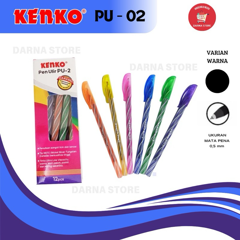 

Pulpen/bolpen/pena Ulir Kenko Pu-02 warna tinta hitam (pcs)