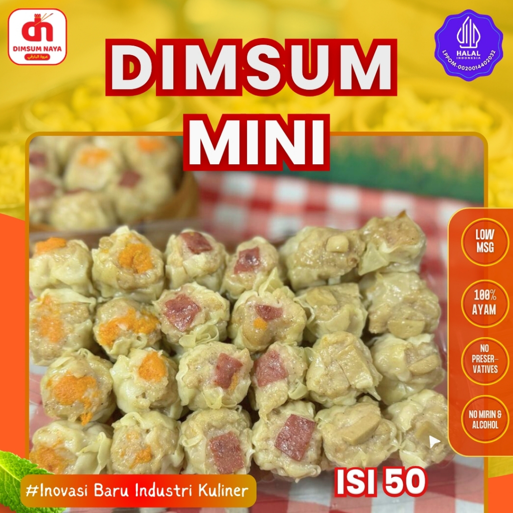 

NEW!! Kemasan Twinwal Dimsum Mini Ayam Frozen Varian Hemat Isi 50 pcs FREE Saus Merah kemasan vakum/twinwall