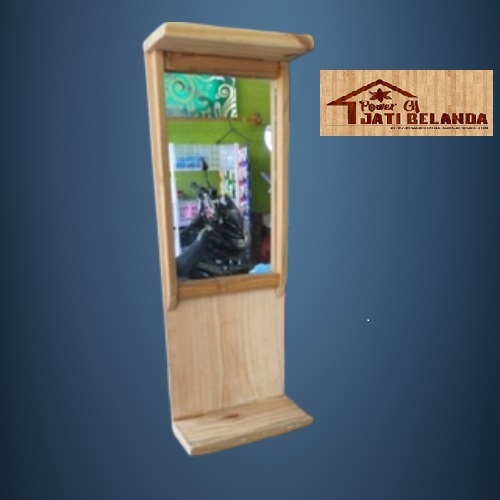cermin kayu jati Belanda 20cmx55cm