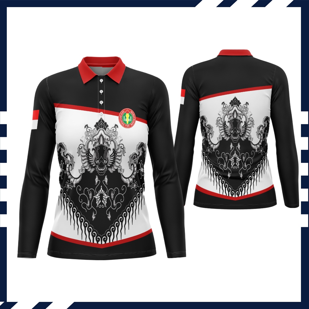 KAOS BAJU WANITA TANGAN PANJANG BERKERAH PGRI PRINTING KEREN