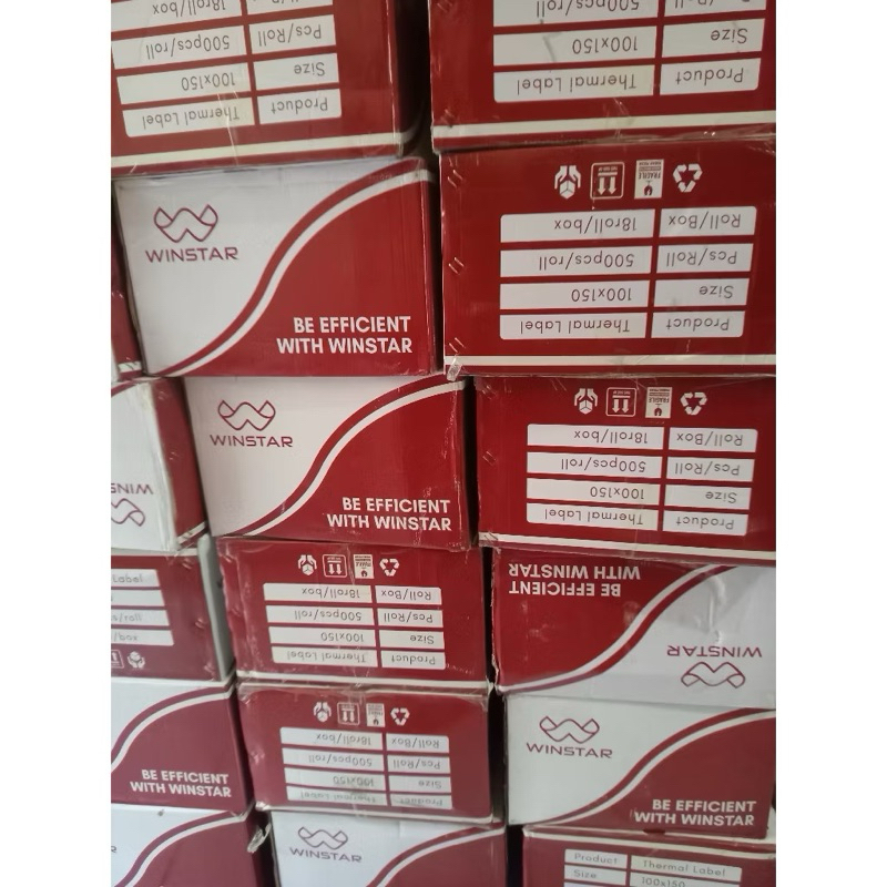 

1 DUS LABEL STICKER THERMAL 100 X 150 BARCODE 100X150 UKURAN A6 WINSTAR GOLDWIN