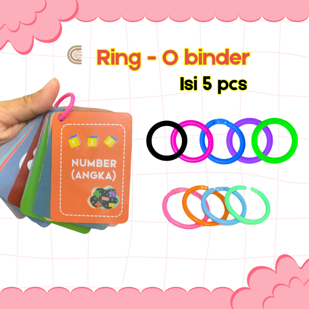 

Ring O binder plastik/ Ring binder buka tutup / DIY Binder isi 5 pcs