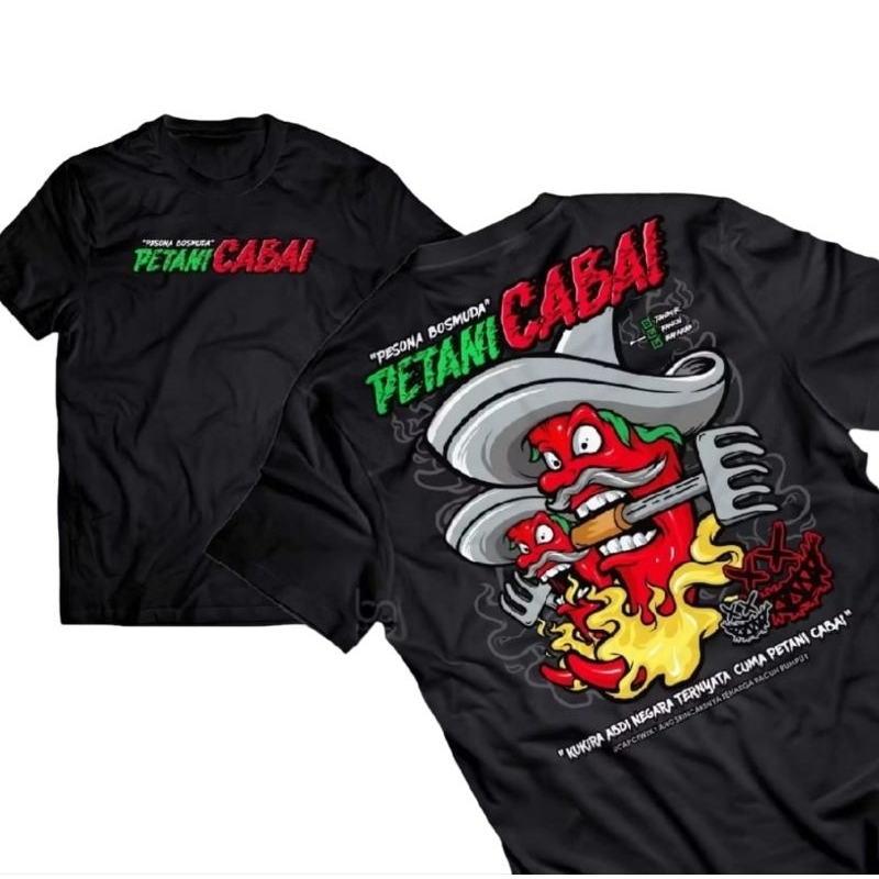KAOS PESONA BOSS MUDA PETANI CABAI DTF HIJAU MERAH