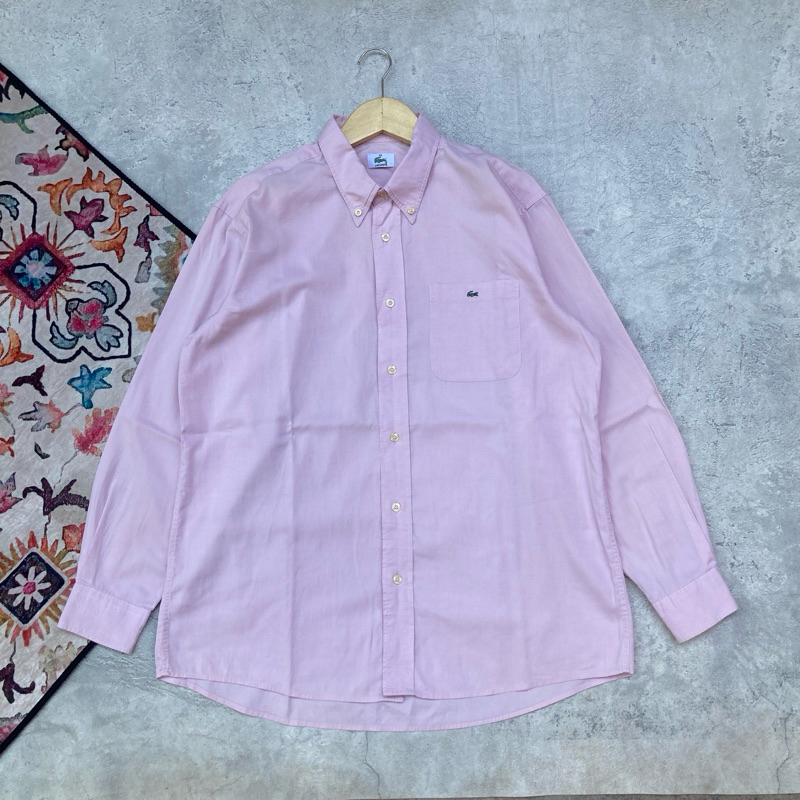 Kemeja Lacoste Pink Second Original