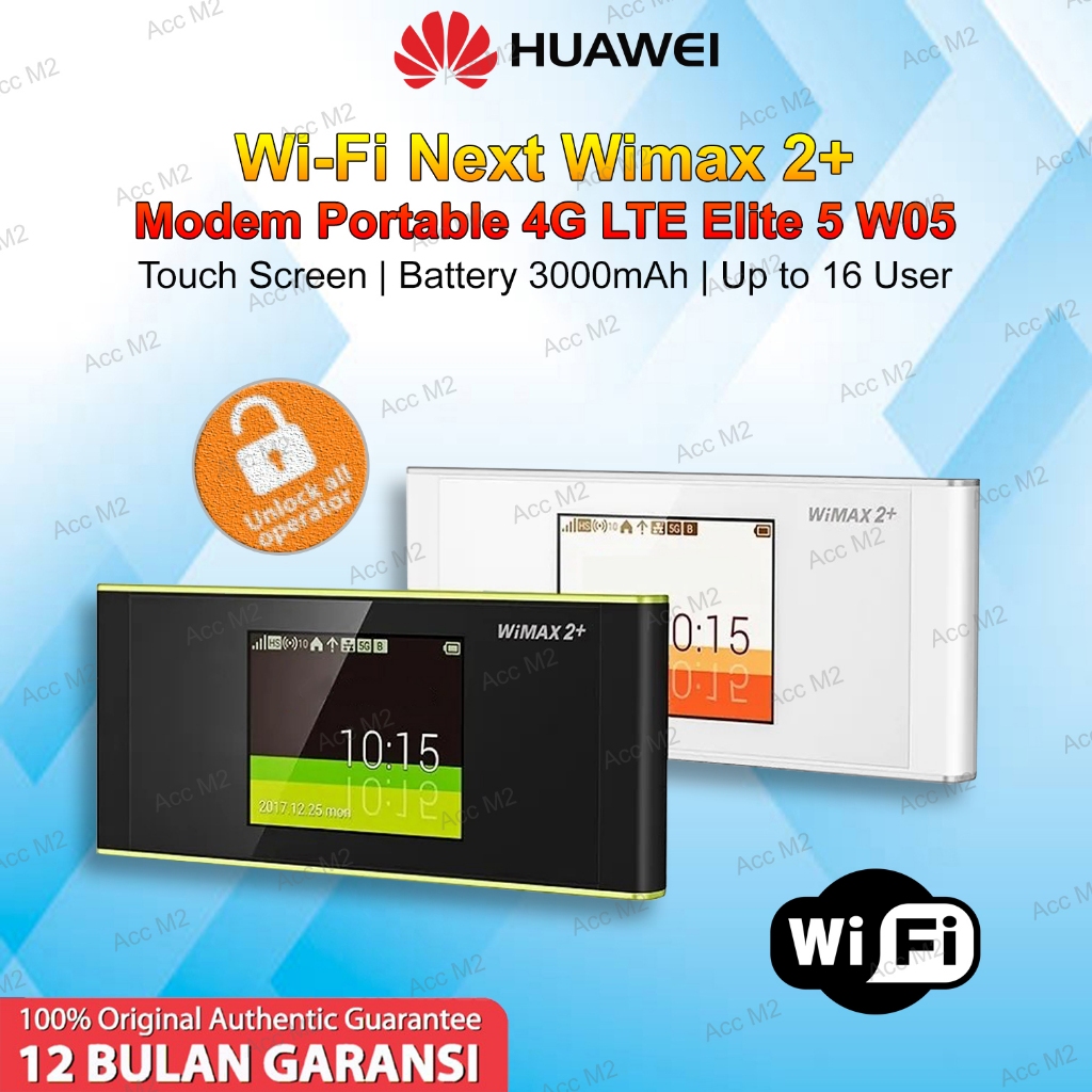 Modem WiFi 4G LTE Elite 5 Huawei W-05 Portable Mifi Wimax 2+ CAT-12