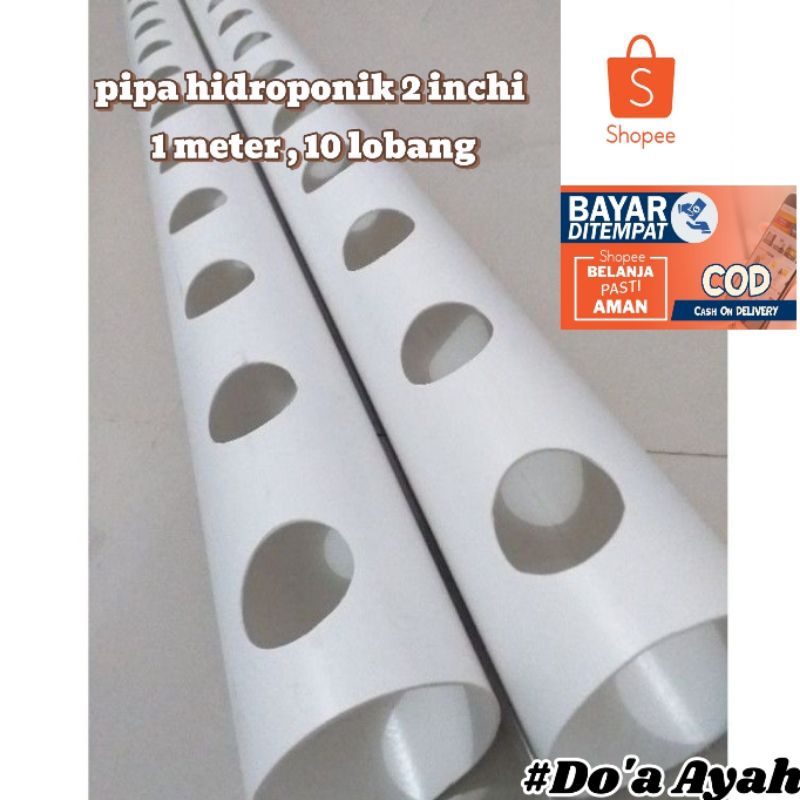 PROMO PIPA HIDROPONIK 2 INCHI// PIPA PARALON 1 PCS /panjag 1 meter 10 lubang/ HIDROPONIK MEDIA AIR