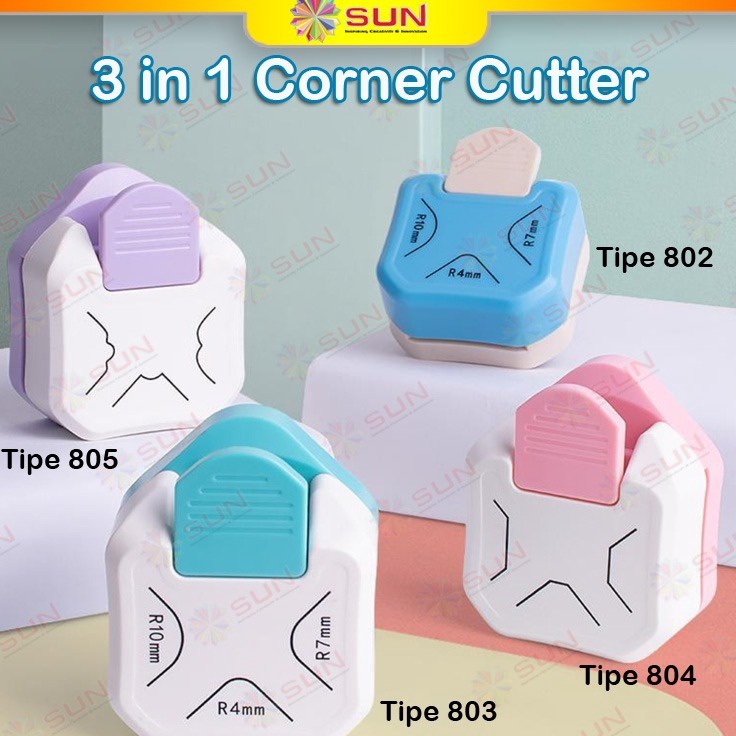 

ORDER NOW Round Corner Cutter 3 in 1 Pemotong Sudut Corner Puncher Rounder Pemotong Ujung Kertas Plastik pembolong kertas