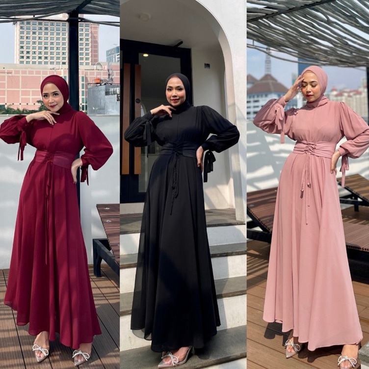 Harga Terbaru  Lively Long Dress Kondangan Gamis Pesta Seragam Bridesmaid Gaun Prewedding Baju Musli