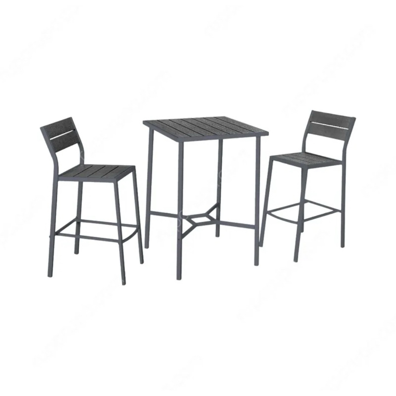 Soleil Set Kursi & Meja Bar - Abu-abu Tua