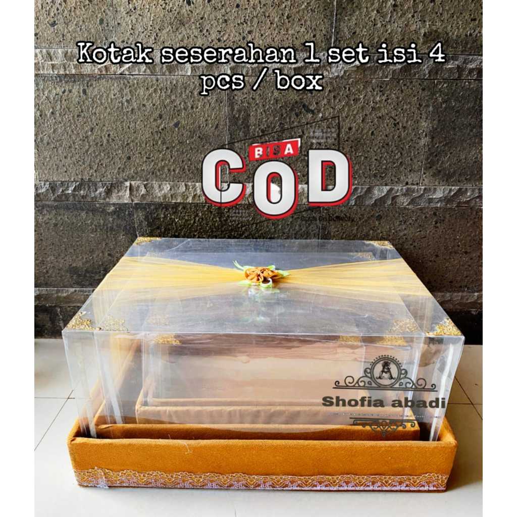 

Kotak hantaran parsel seserahan pernikahan tutup mika isi 4 kotak