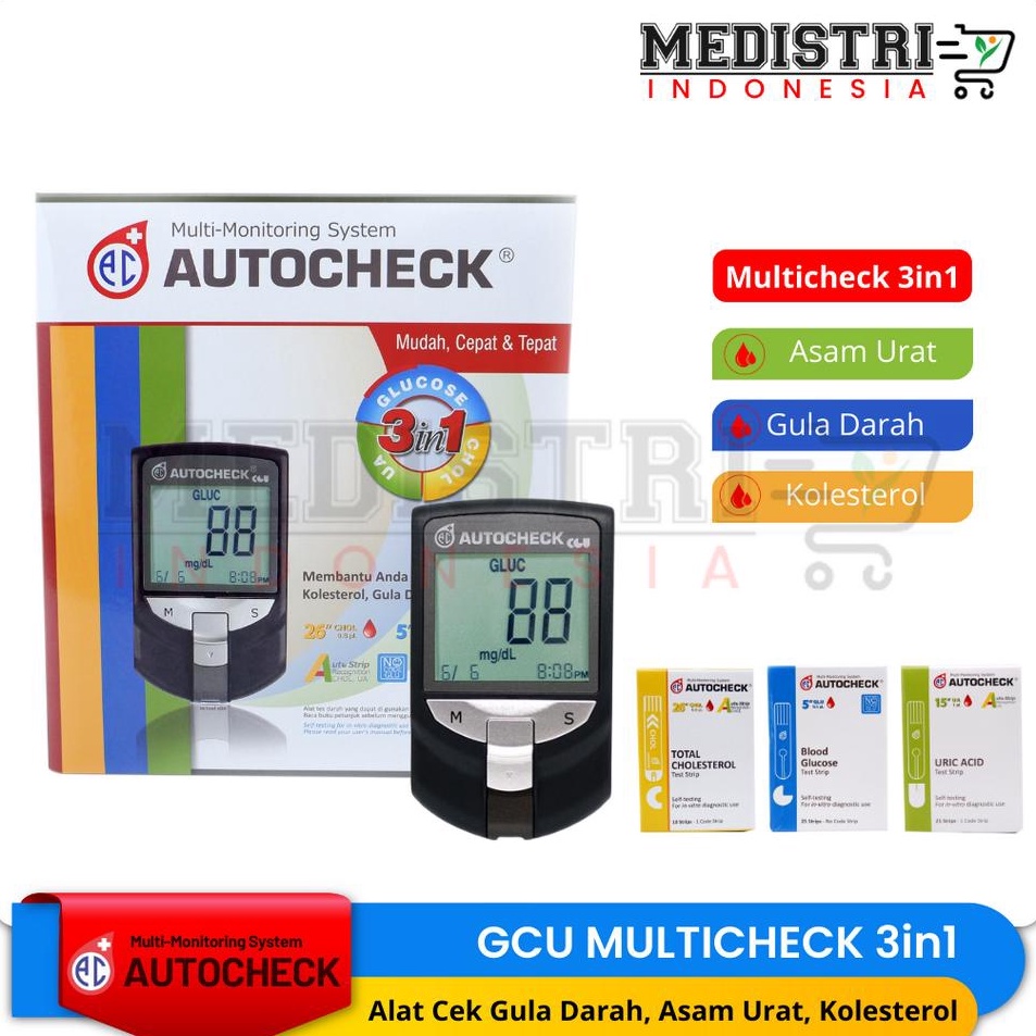Lagi Diminati  Autocheck GCU 3 in 1 Alat Cek Darah Lengkap Gula Darah Diabetes Asam Urat Kolesterol 