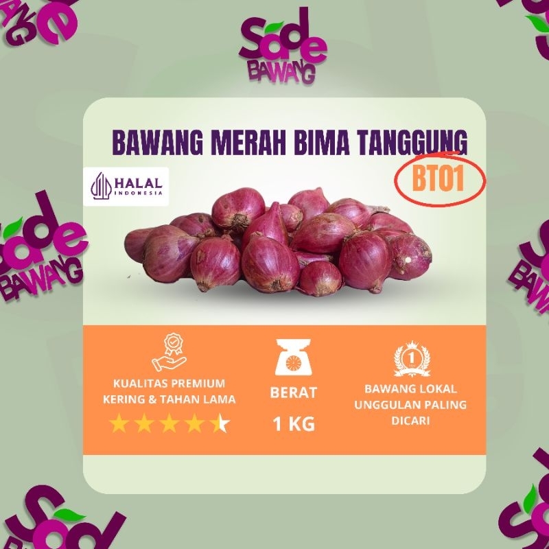 

BAWANG MERAH BIMA 1 KG TANGGUNG KERING 100% BT01