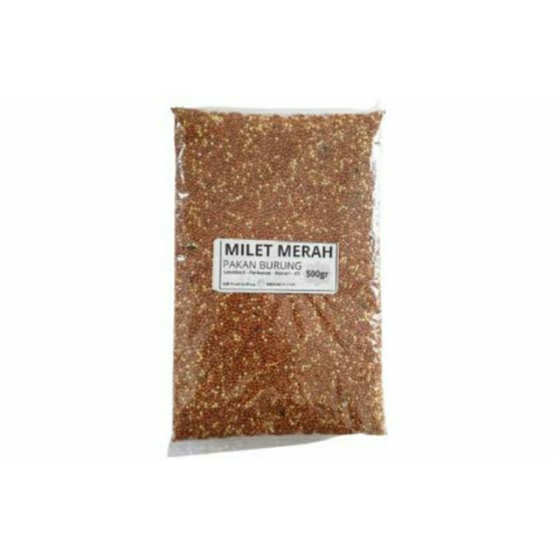 MILET Merah Pakan Burung Kutut Labet kenari Biji MILET Bersih