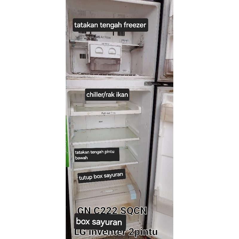 rak tatakan bekas kulkas LG INVENTER 2pintu GN-B 185,195,200,202,222