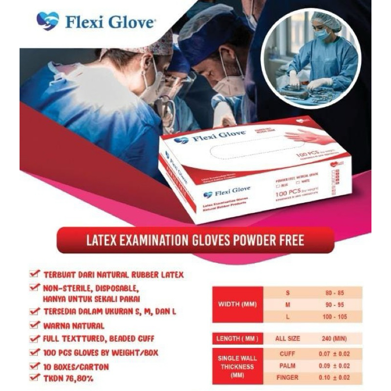 Latex Examination Gloves Powder Free