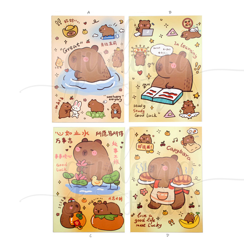 

Notebook A5 Motif Capybara Buku Tulis Motif Hewan Coklat Lucu GH 308333