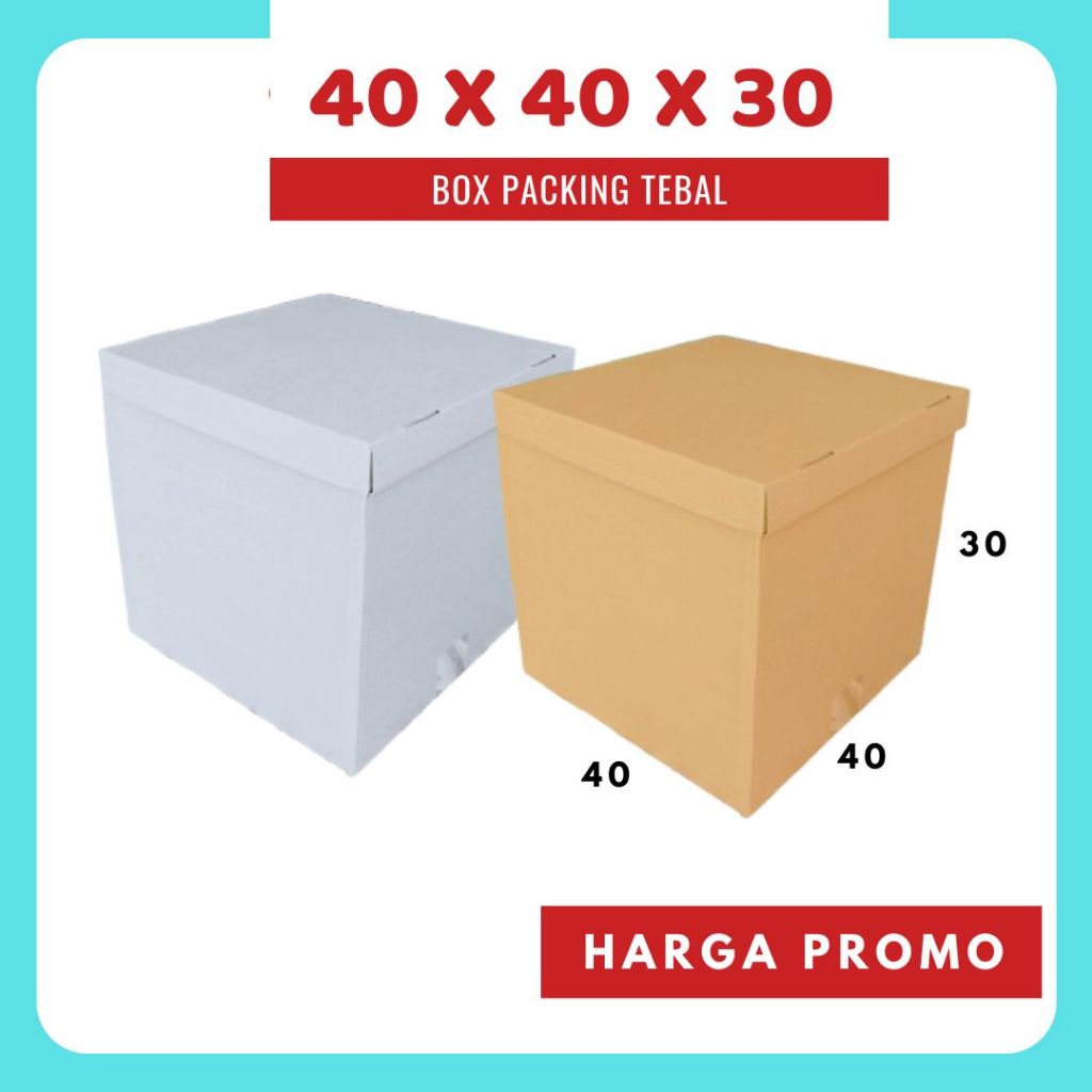 

Box Kado 40x40x30 / 40x40x20 / 40x40x10 (Set Top/Bot Heebe) Kardus Packing/Karton/Paking/Polos/Hampers/Boneka/Buah/Puding/Tart