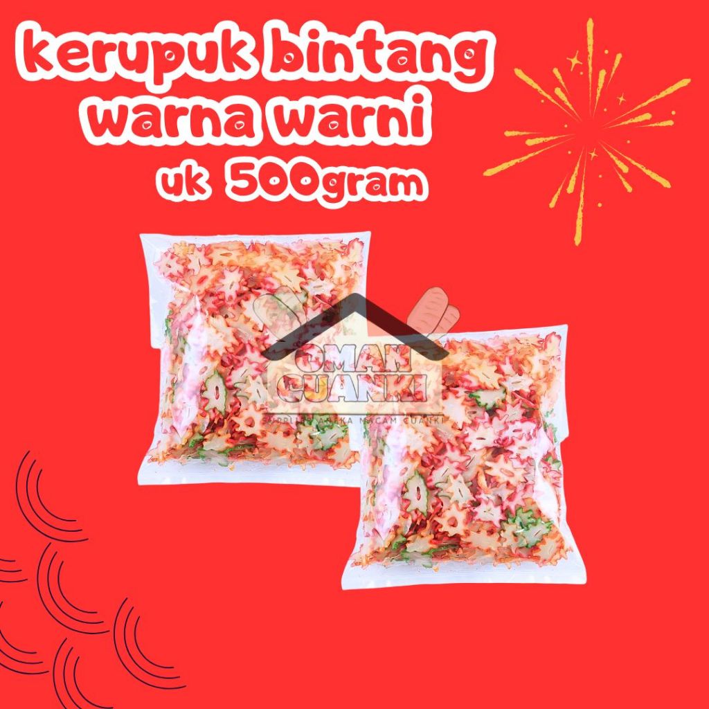 

500 Gram Kerupuk Seblak Bintang Warna Warni