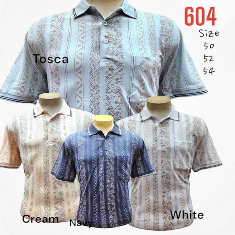 KAOS KERAH PRIA MOTIF BATIK PREMIUM ||#604