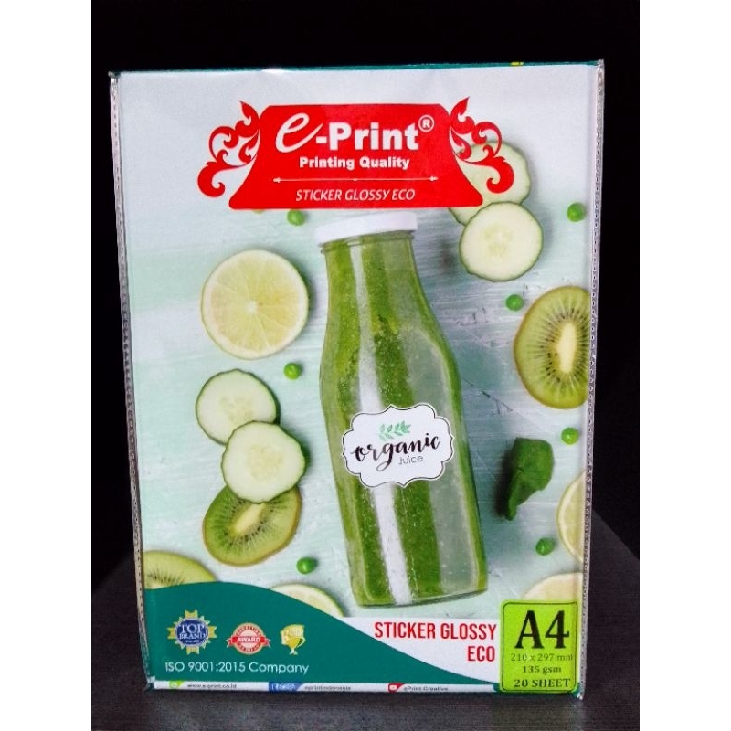 

(1 PACK) KERTAS STIKER / STICKER GLOSSY ECO A4 E-PRINT