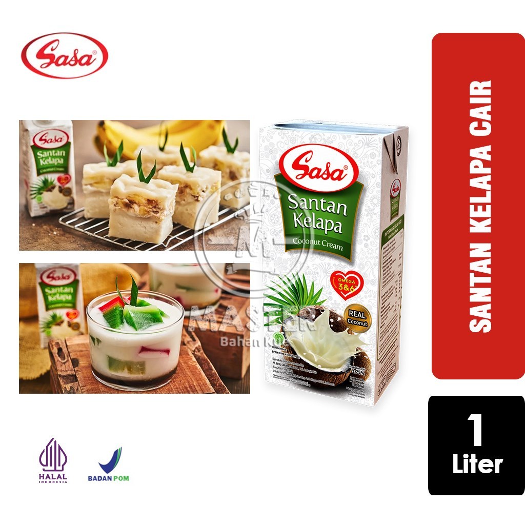 

Sasa Santan Kelapa Cair Coconut Cream SASA Real Coconut Halal [1000ml / 1L]