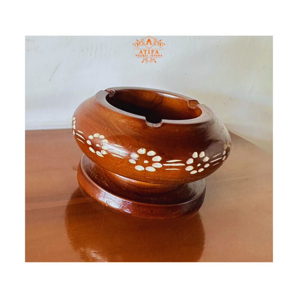 Atifa- Asbak Cukit/Ukir/ Asbak Kayu Jati