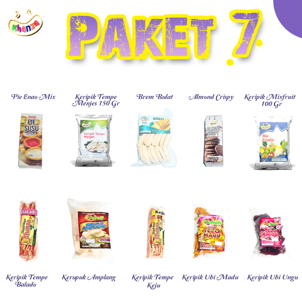 

PAKET HEMAT 7 10 PCS PIE MIX KERIPIK TEMPE MENJES BREM BULAT ALMOND CRISPY KERIPIK MIX FRUIT KERIPIK TEMPE BALADO KERUPUK AMPLANG KERIPIK TEMPE KEJU KERIPIK UBI MADU KERIPIK UBI UNGU