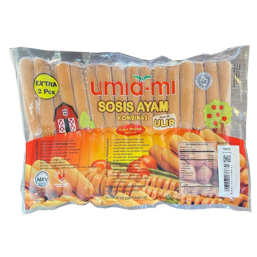 

umami sosis ayam ulir 1kg 60pcs 1box =8 pack