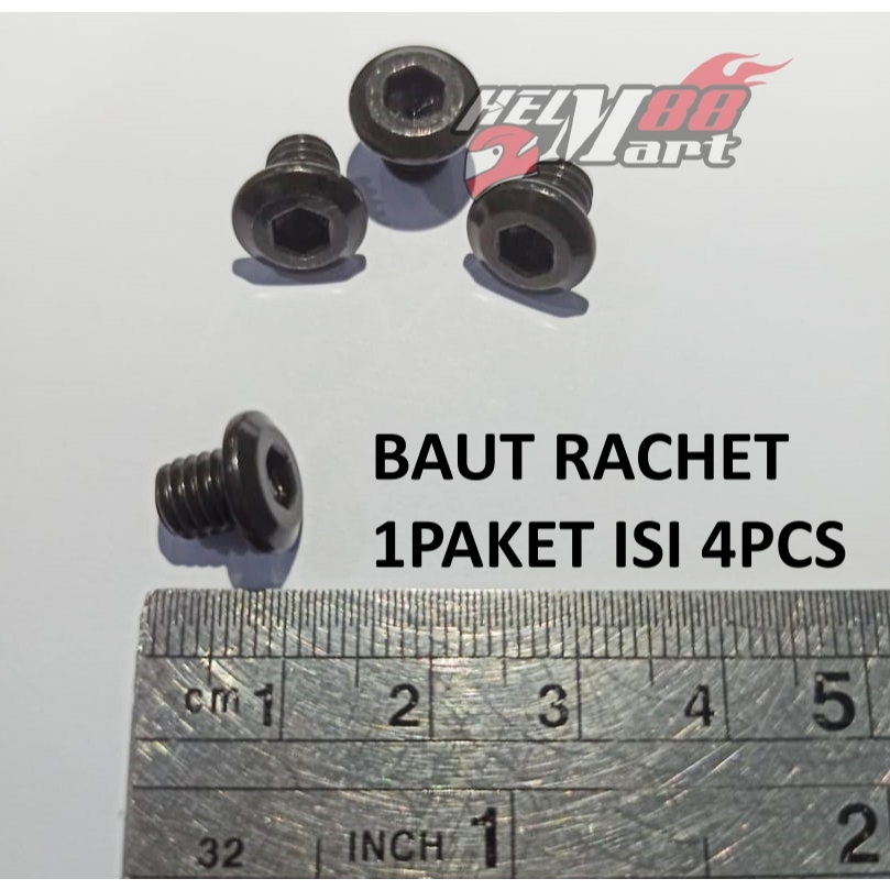 Baut Rachet Helm NJS/ KYT/ NHK/ Universal - Helm Baut Helm Baut Ratchet Baut Braket
