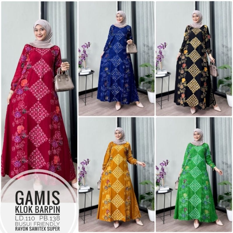 Gamis hsb tanahan rempel Ld. 110 Ld 120 cm rayon premium AJL batik cap