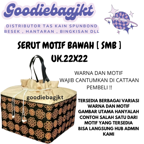 

Goodiebag tas kain hajatan tas kain besek 22x22 box besek nasi kotak serut motif bawah isi 12pcs