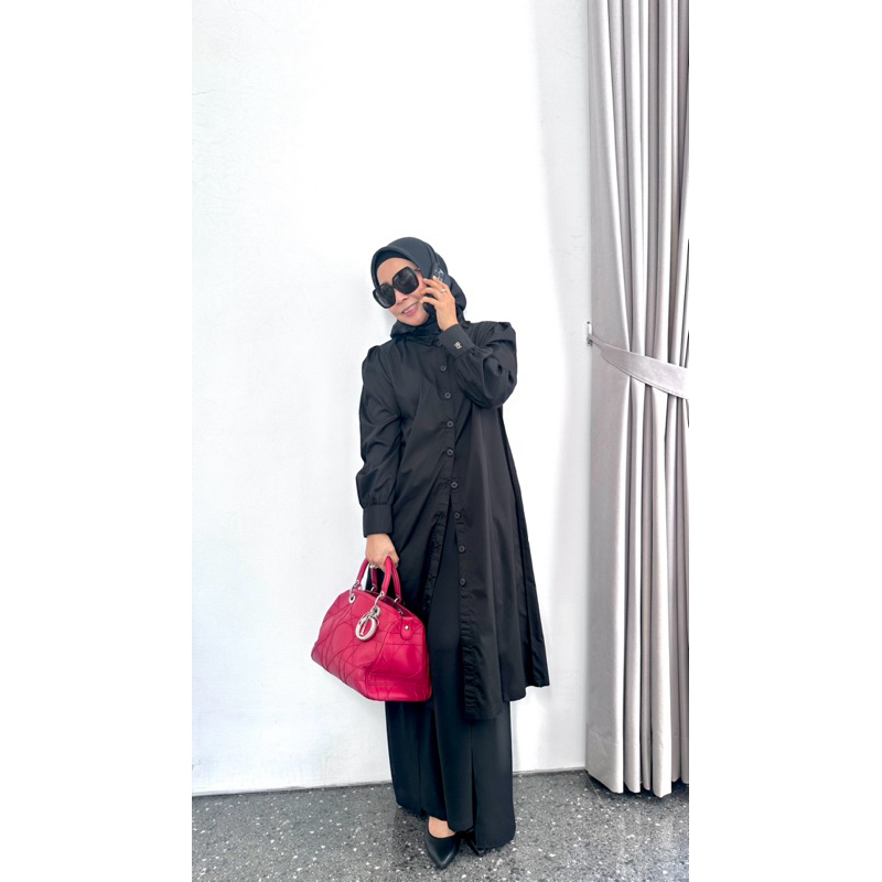 Mayra Tunic - DFR Cloth - Tunik Katun Hitam & Putih