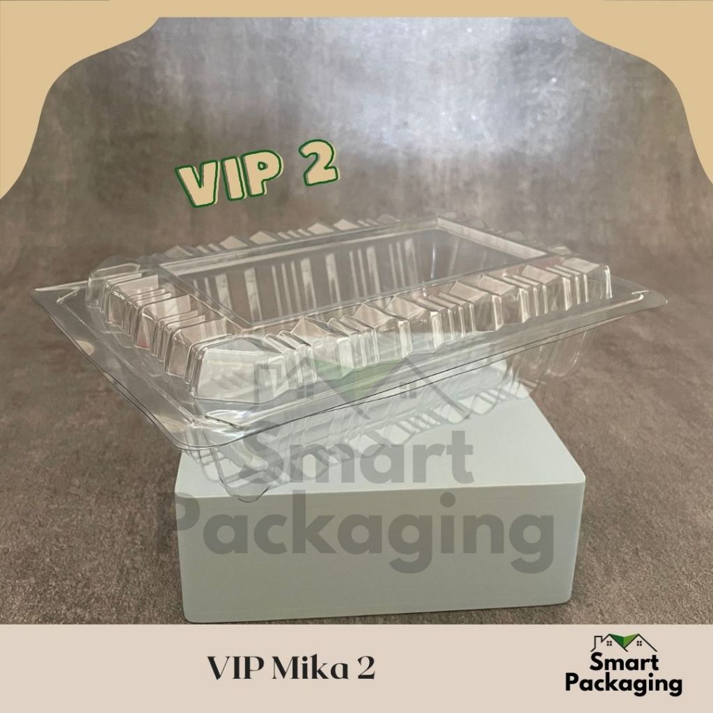 [ISI 50 PCS] Mika VIP 2 / Mika Plastik Roti Donat Kue / Box Mika Makanan / Tempat Kue Bening Transpa