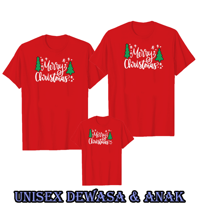 Kaos Atasan Baju Oblong Anak Cowok Cewek Natal Merry Christmas Rohani Kristen Couple Keluarga