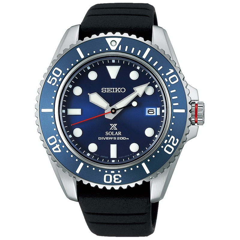 Seiko Prospex SNE593P1 Solar Divers Blue Dial Black Silicone Strap - Jam Tangan Seiko Original