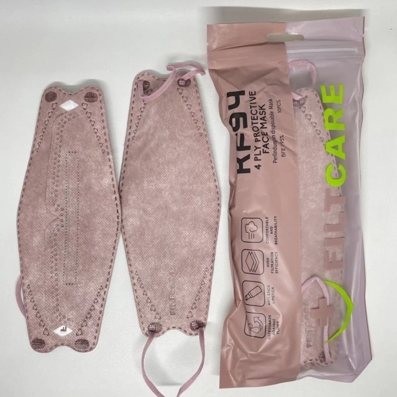 Masker Kf94 4 Ply Careion Warna Shrimpink Isi 10 Pcs Earloop