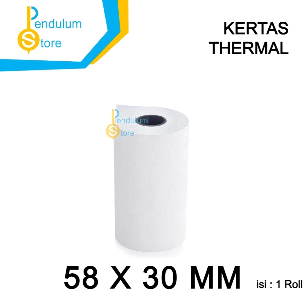 

Kertas Thermal 58x30mm 1 Roll / 1 Buah Thermal Paper Struk Receipt ukuran 58 X 30 MM