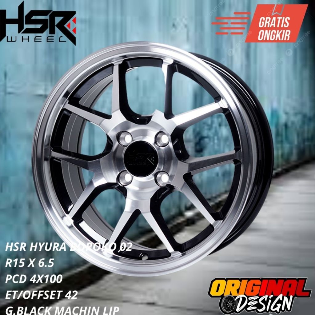Velg mobil Ring 15 pelek HSR R15 Untuk brio , datsun go , city , agya