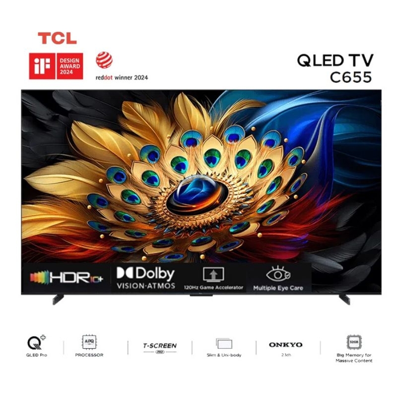 TCL QLED Google TV 43C 50C 55C 65C655 4K Smart TV LED Android 43" 50 55 65 Inch