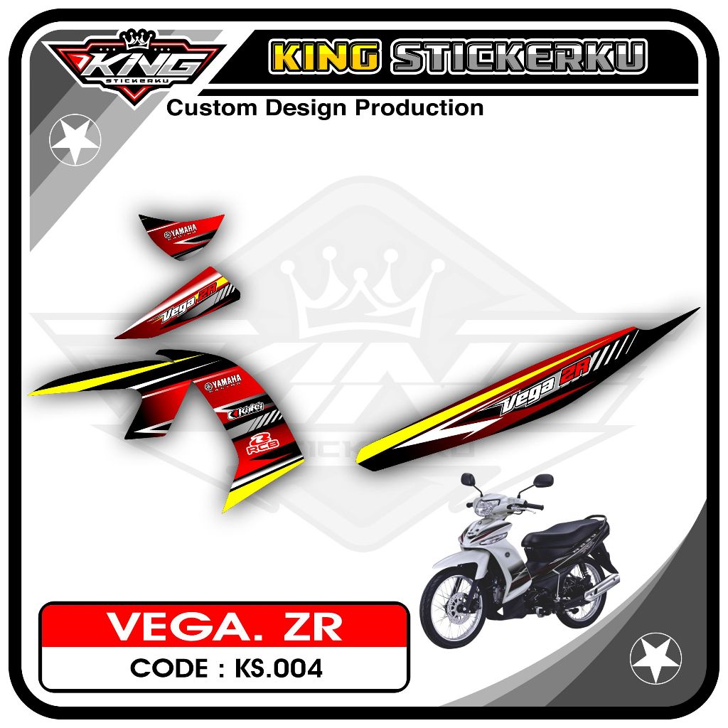 Stiker Variasi Vega ZR - Stiker Striping Standar Vega ZR Motif Racing KS.04