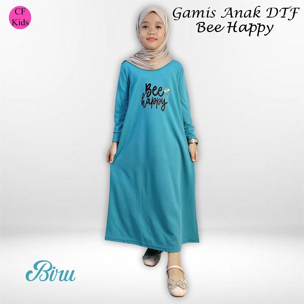 CF Kids Gamis Anak Perempuan Print DTF Bee Happy