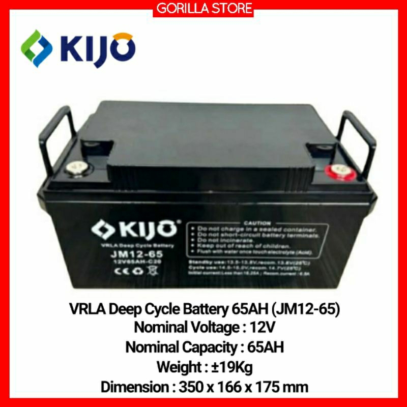 Baterai Aki VRLA KIJO 12V 65AH