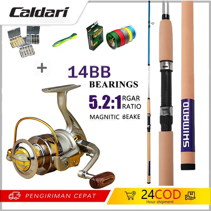 Shimano 2 Bagian 1.8m-3.0m Travel Portable Joran Pancing Pancing Carbon Fiber Sea Fishing Rod