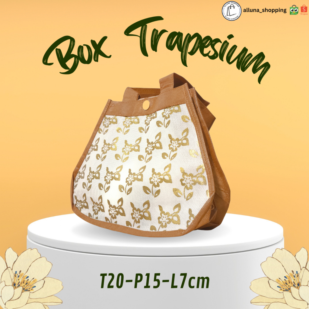 

[1PCS] Box Trapesium Motif Bunga Gold