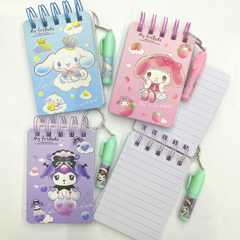 

BINDER BOOK RING ATAS PLUS PULPEN SANRIO | KUROMI | MELODY | CINAMORROL | MEMO | BUKU MEMO | NOTES POCKET BOOK | BUKU CATATAN MINI | DIARY BOOK | BUKU DIARY LUCU