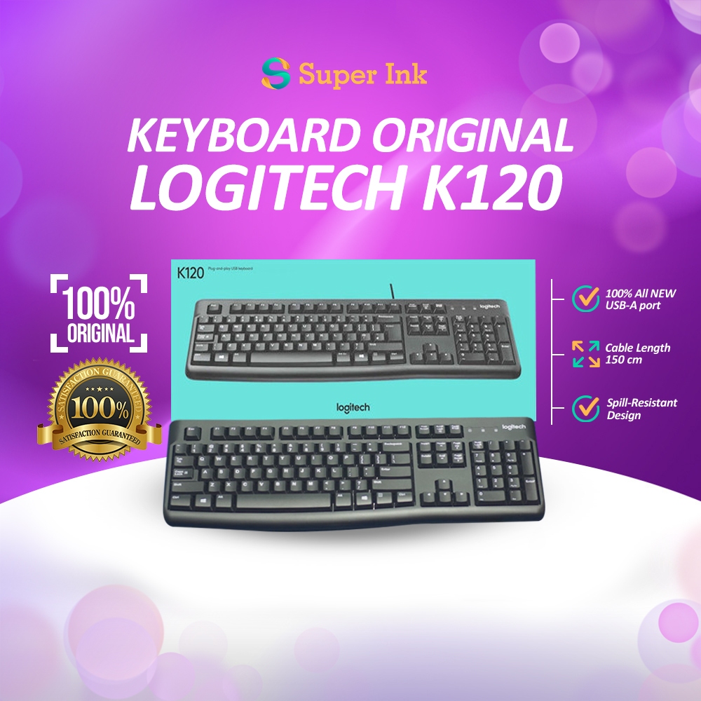 Keyboard Komputer Logitech K120 USB Kayboard K 120 Computer Gaming Game