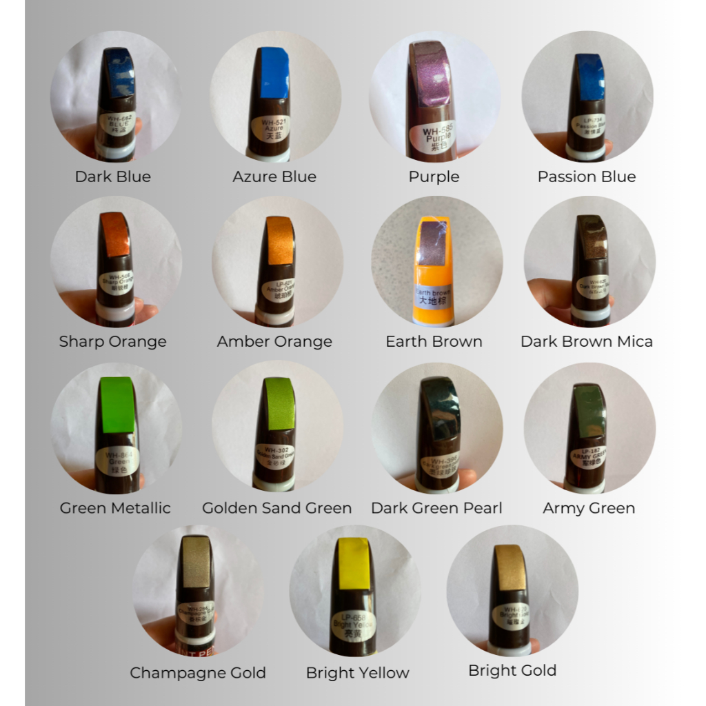 RB1 Spidol baret Cat oles penghilang lecet motor mobil original warna biru metalik / cat anti baret