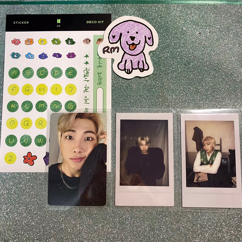 photocard pc bts bangtan namjoon rm deco kit set sticker polaroid double side