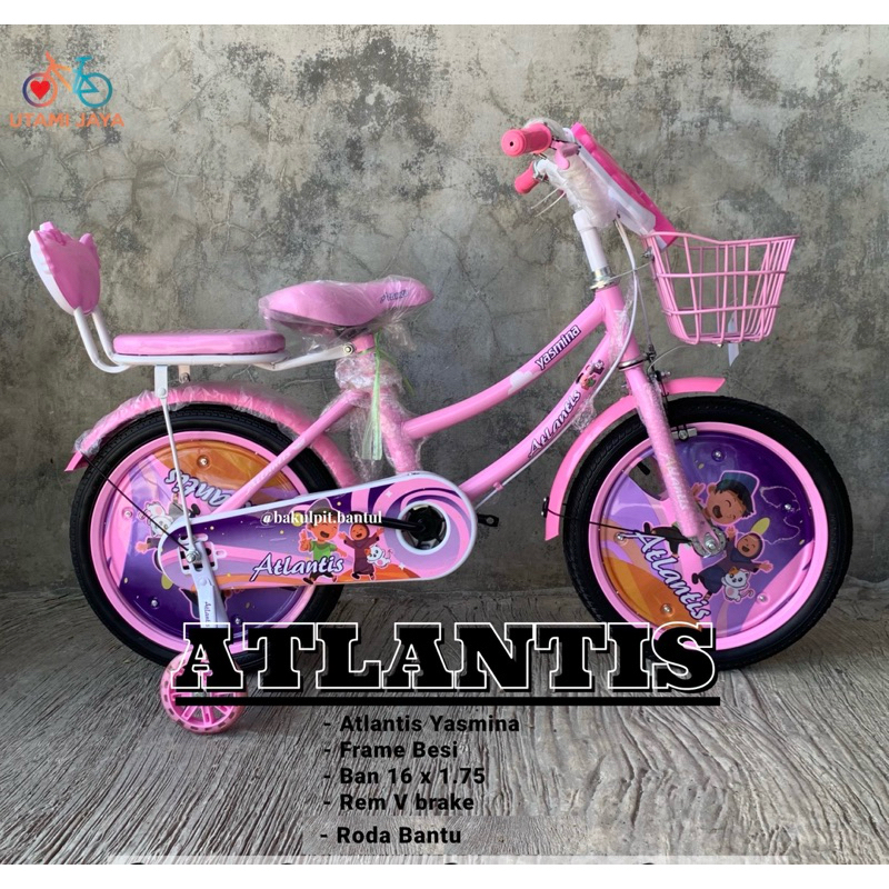 Sepeda Anak Cewek Keranjang Mini Atlantis ukuran 16 inch | Sepeda Mini Atlantis ring 16 | Sepeda Min